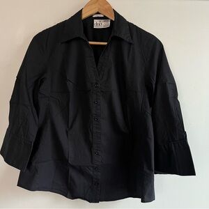 Duo Maternity Black Button-Down Shirt